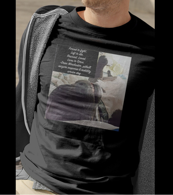 Dean Winchester Pitbull Seizure Response Mobility Service Dog Rescued Loved Lives To Serve T-Shirt