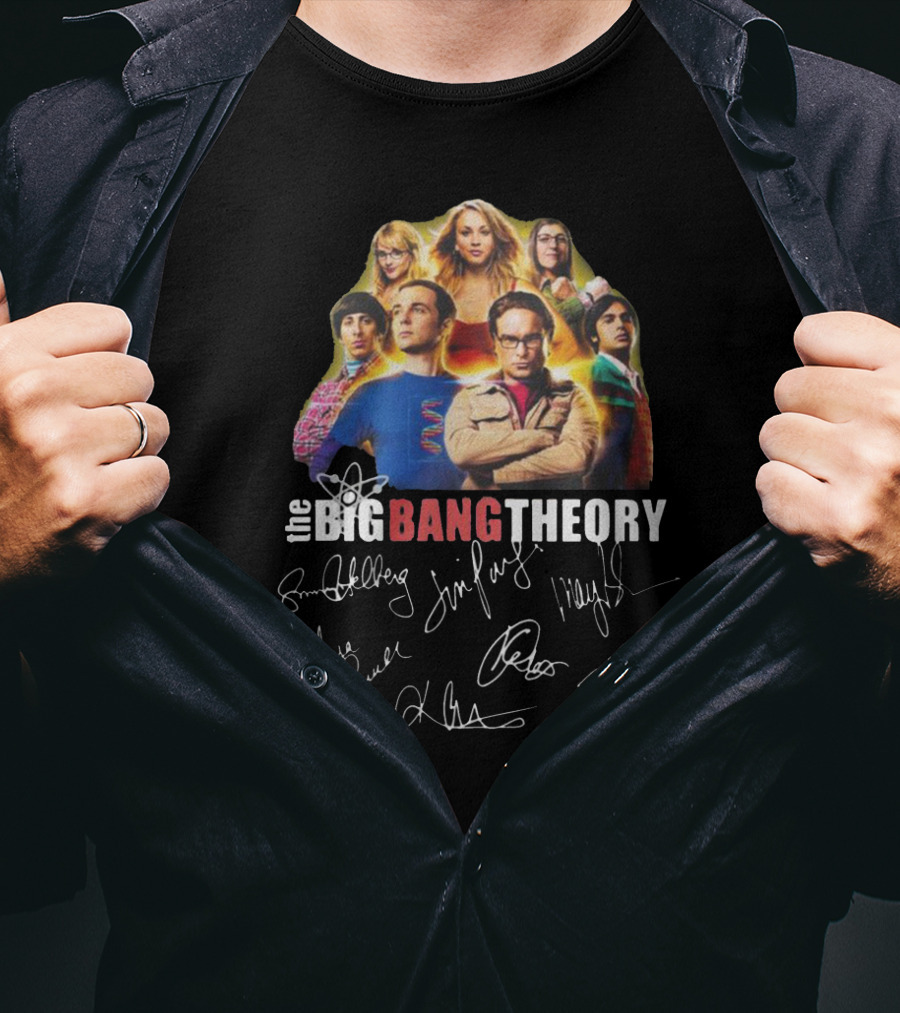 The Big Bang Theory Cast Autograph Collection Collage T-Shirt
