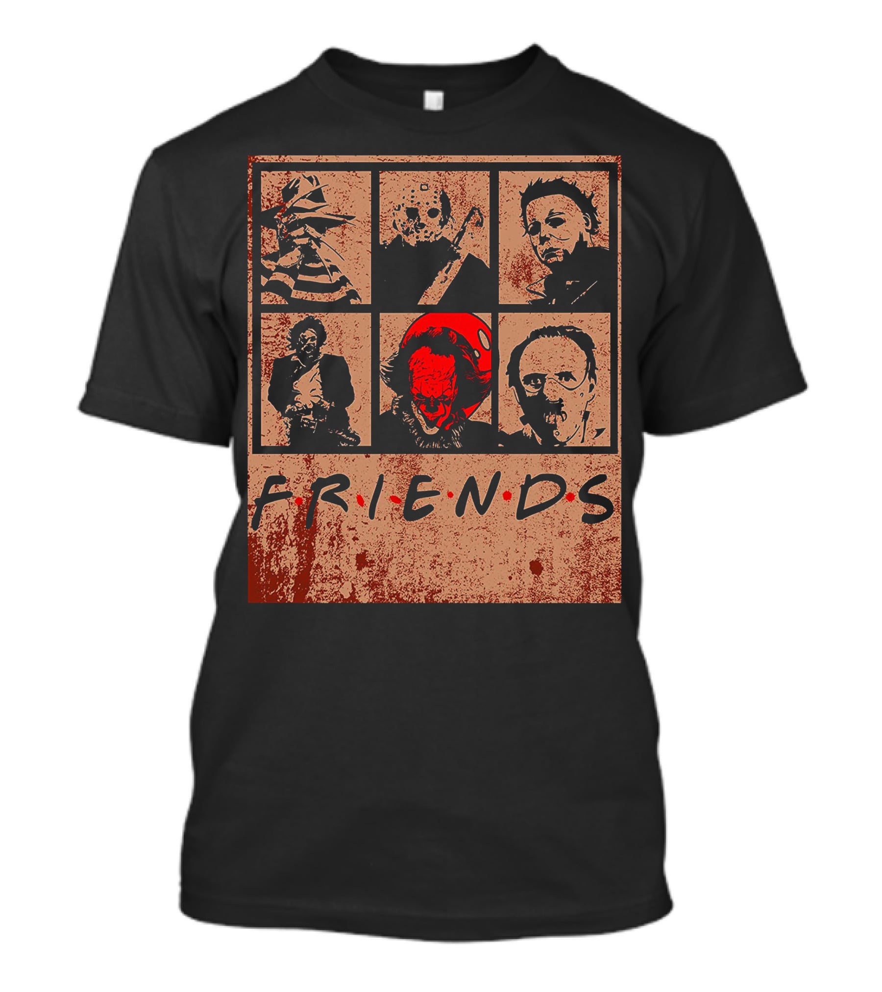 Halloween Nightmare Horror Movies Icons Horror Friends Party T-Shirt