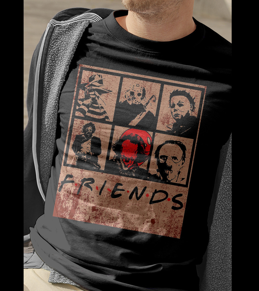 Halloween Nightmare Horror Movies Icons Horror Friends Party T-Shirt