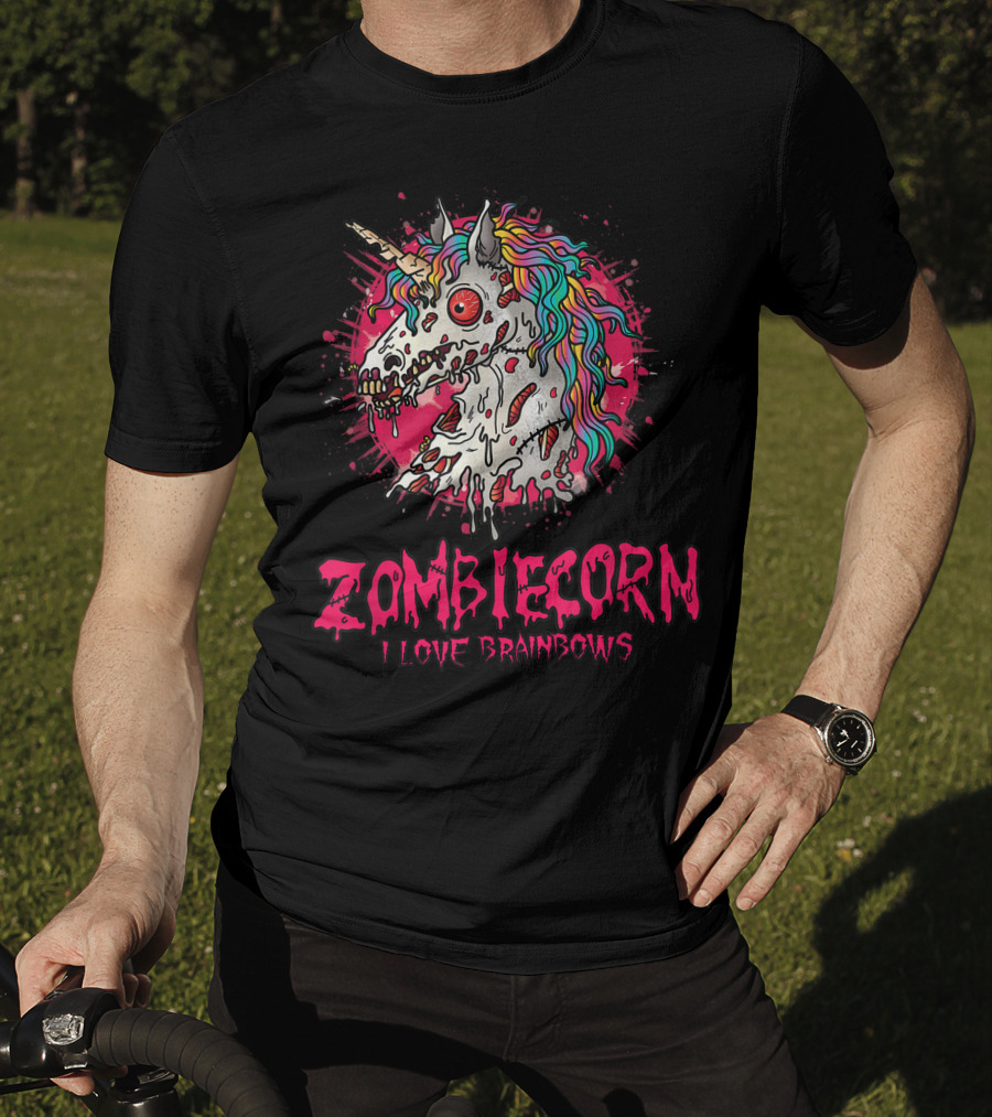 Zombicorn I Love Brainbows Halloween Gothic T-Shirt