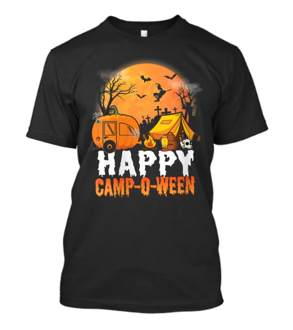 Happy Camp O Ween Halloween Pumpkin Camping Spooky Night T-Shirt
