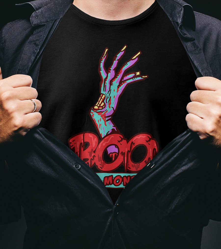 BOO Its Monday Funny Sarcastic Zombie Hand T-Shirt