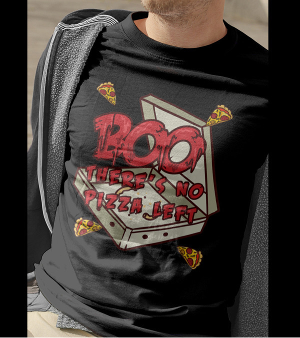 BOO Pizza Box Surprise There's No Pizza Left Scattered Slices T-Shirt
