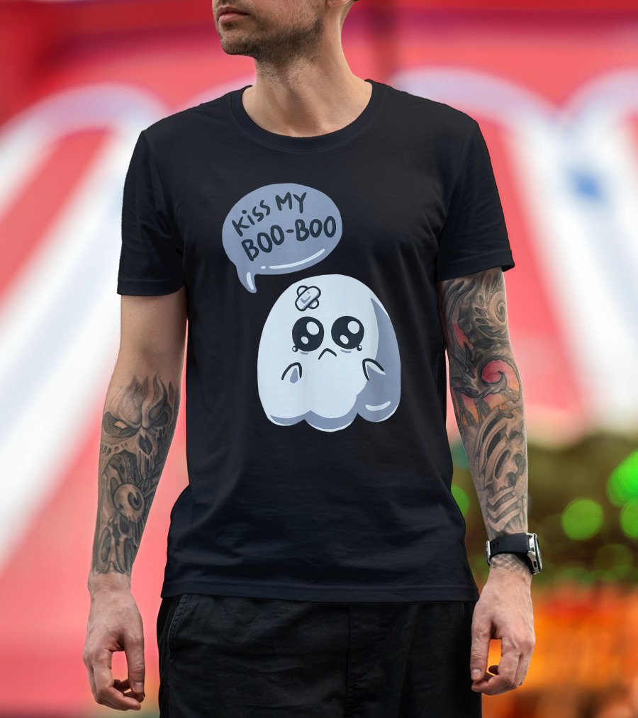 Kiss My Boo-Boo Sad Crying Ghost T-Shirt