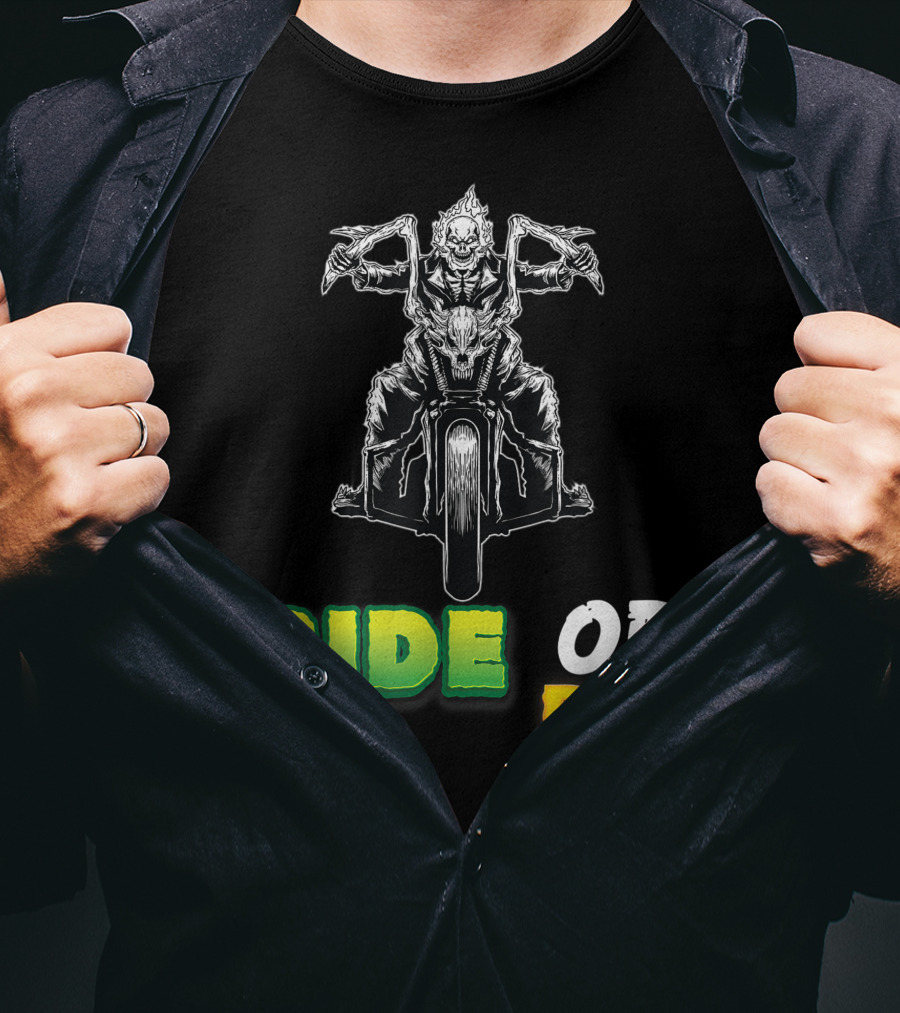 Ride Or Die Skeleton Riding Motorcycle Biker T-Shirt