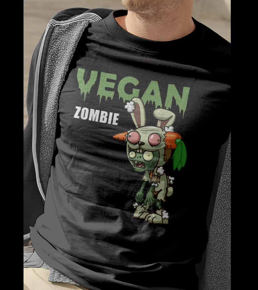 VEGAN ZOMBIE Carrot Bunny Costume Character T-Shirt