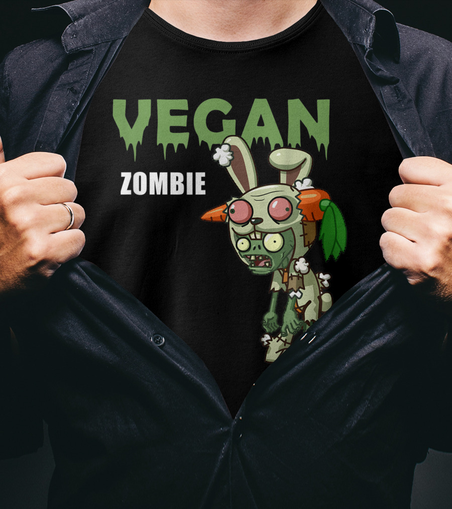 VEGAN ZOMBIE Carrot Bunny Costume Character T-Shirt