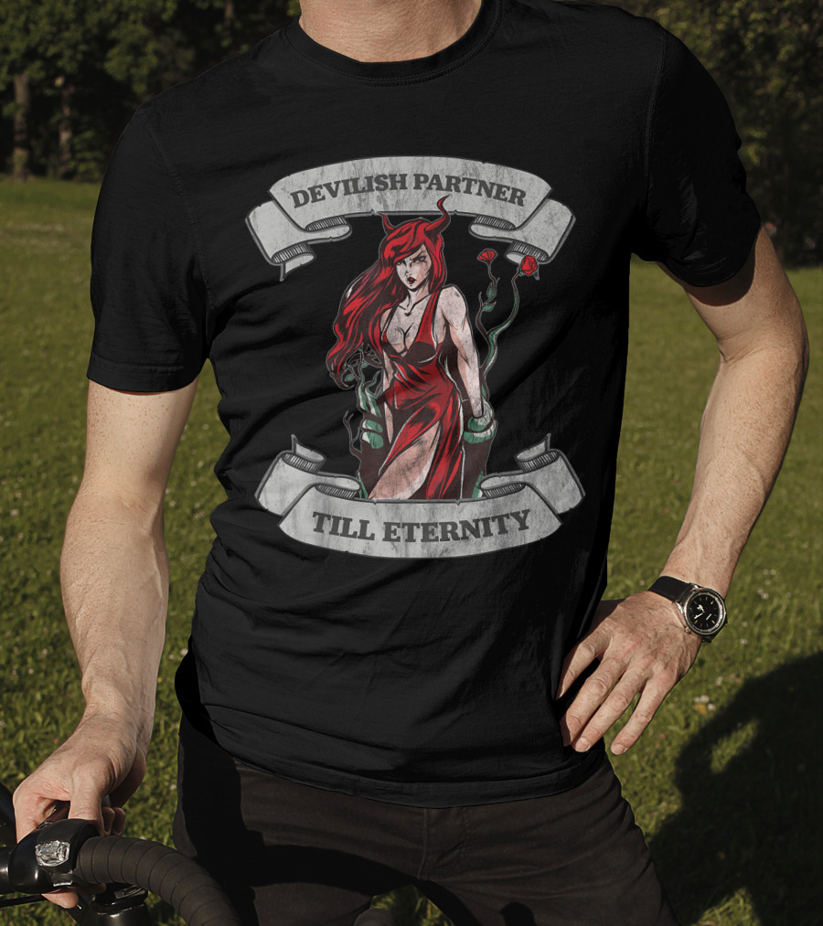 Devilish Partner Till Eternity Demon Succubus Couple T-Shirt