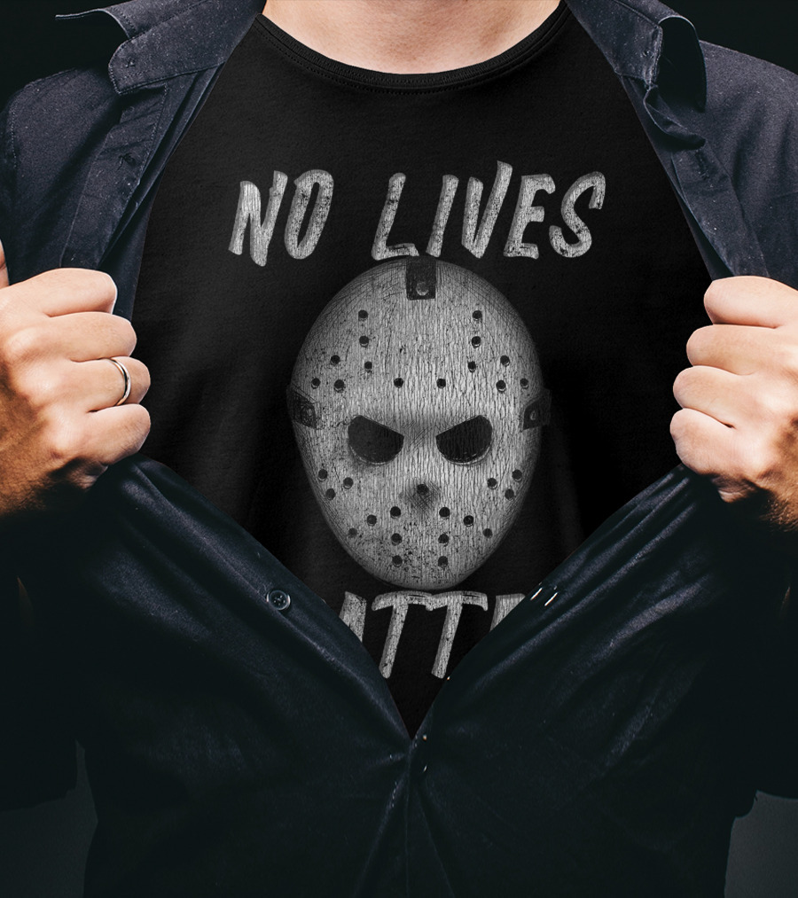 No Lives Matter Horror Ice Hockey Mask Jason Voorhees Face T-Shirt