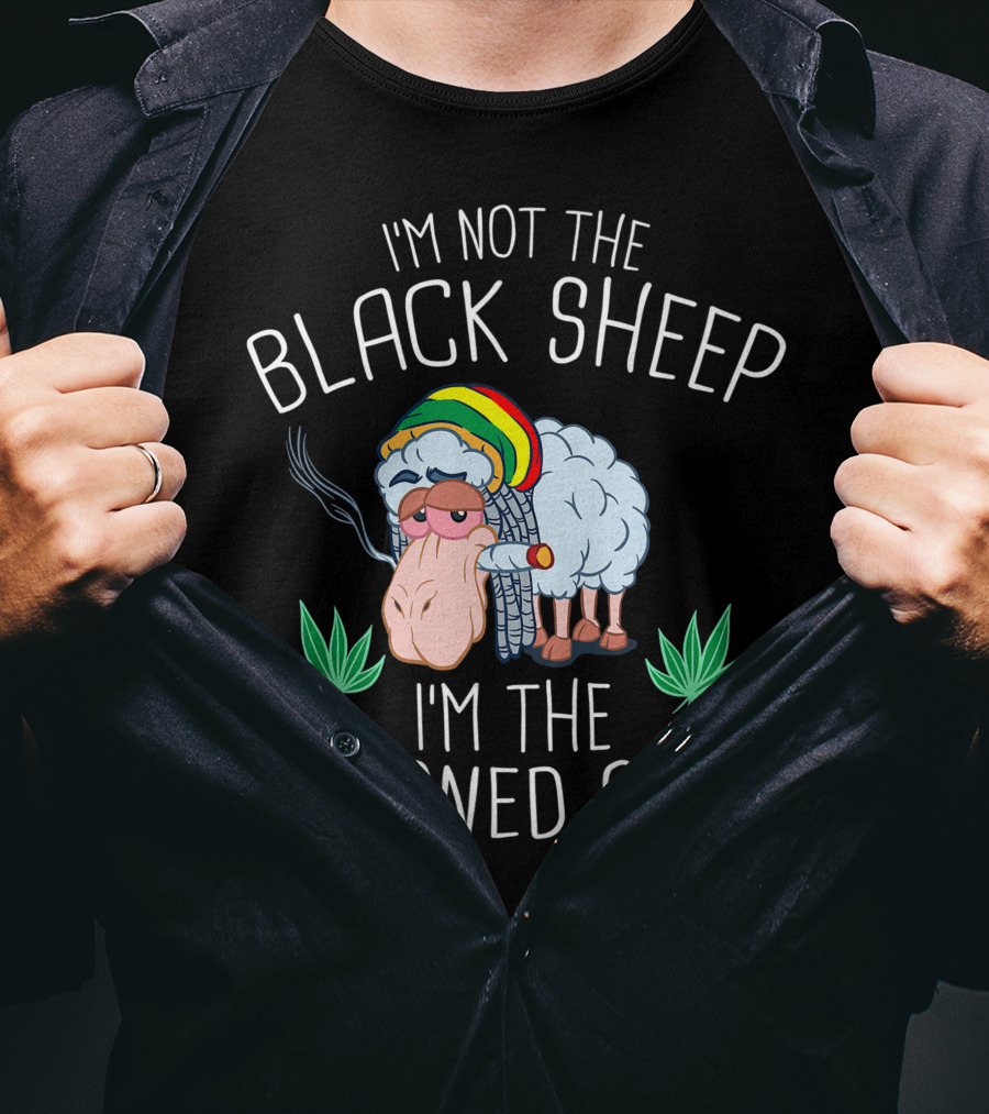 I'm Not The Black Sheep I'm The Stoned One Weed Cannabis Sheep THC T-Shirt