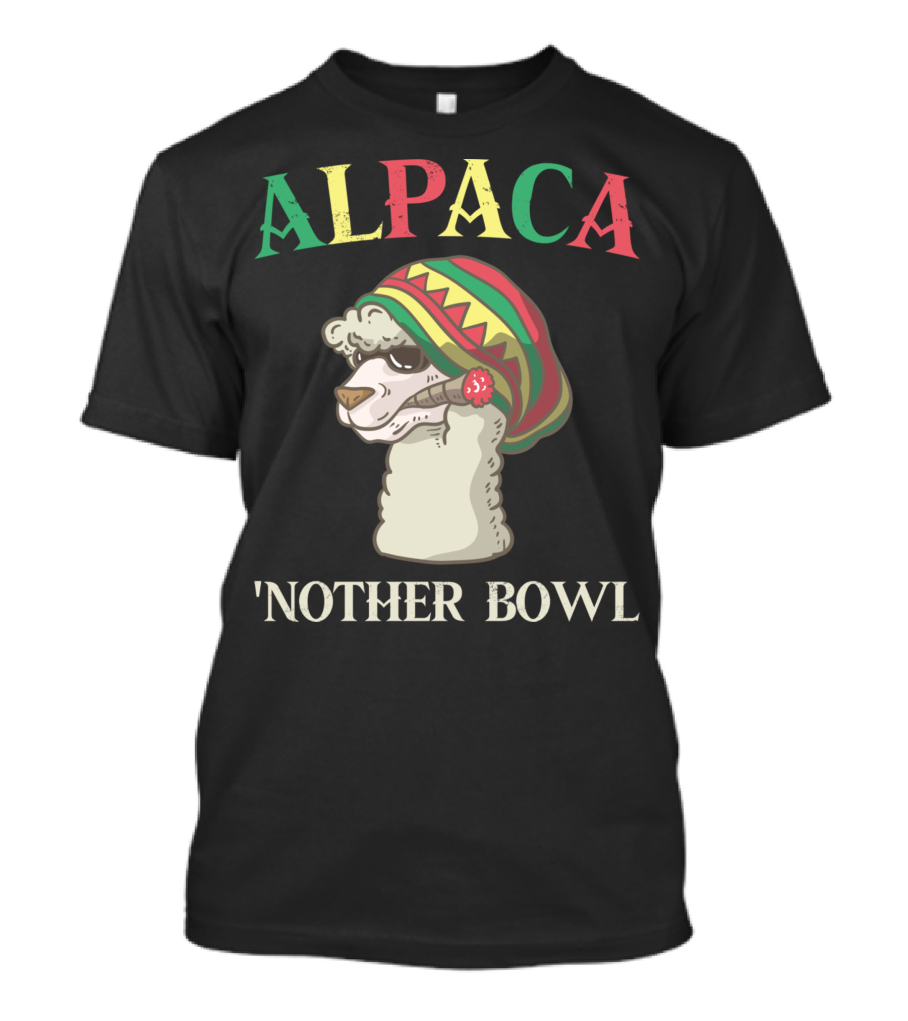 Alpaca Nother Bowl Weed Smoking Llama Cannabis Leaf Stoner T-Shirt