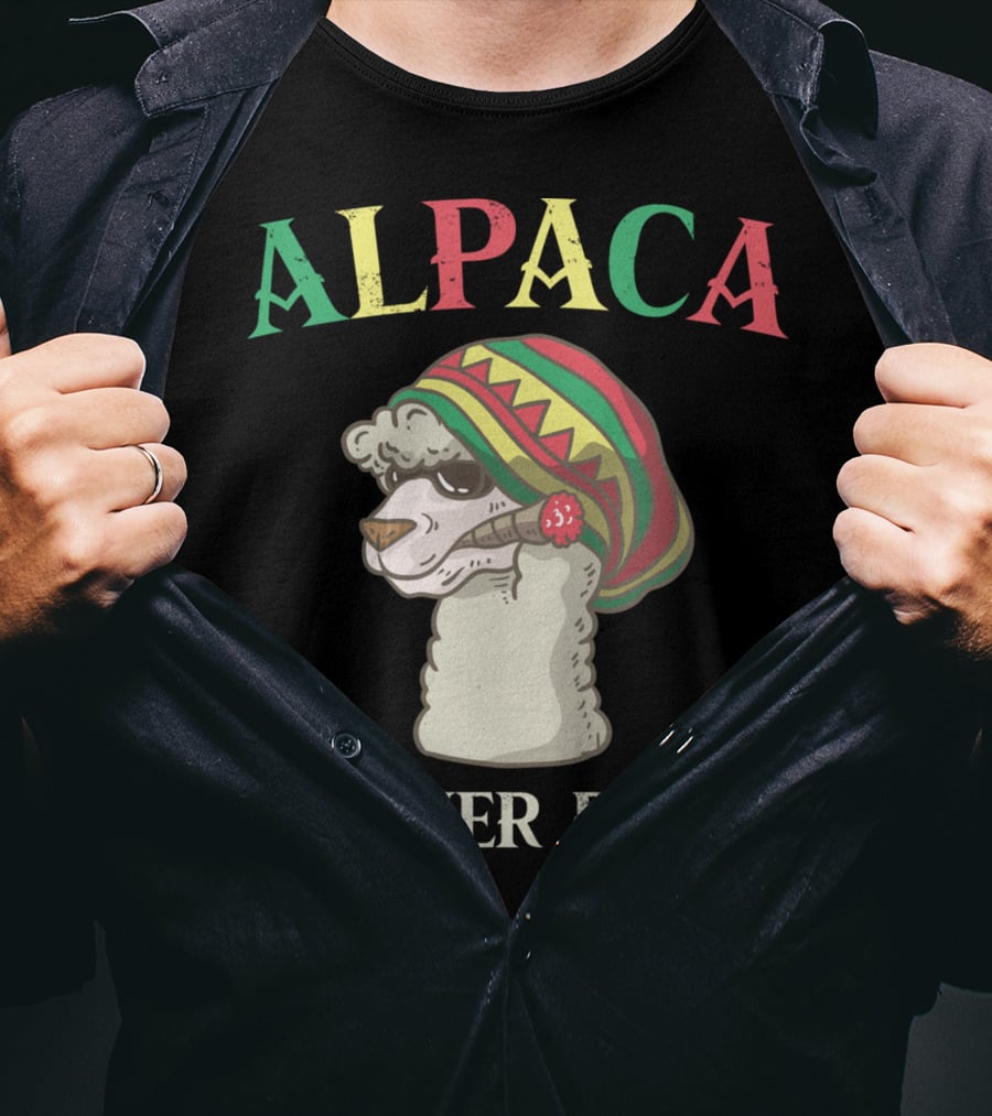 Alpaca Nother Bowl Weed Smoking Llama Cannabis Leaf Stoner T-Shirt