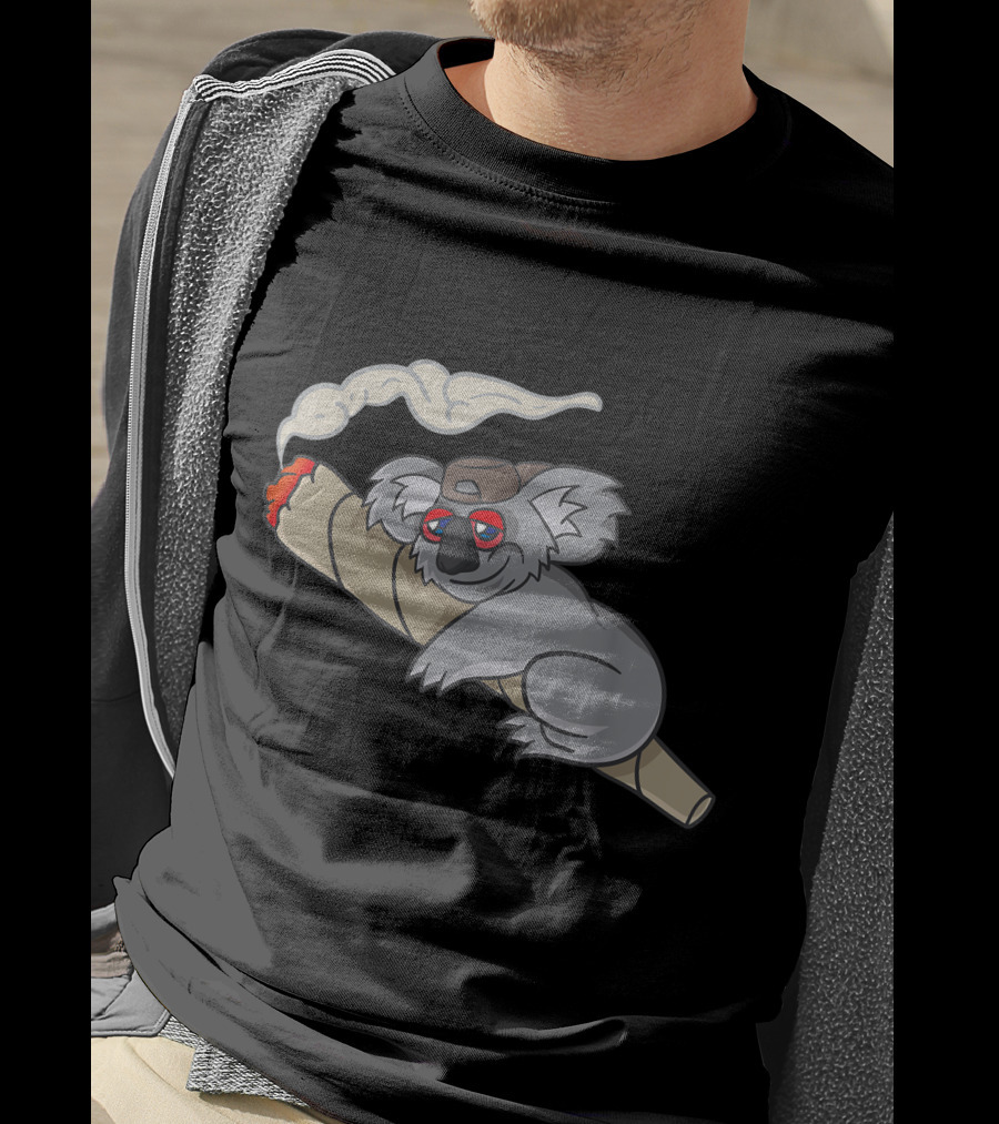 Koala Stoner Smoking Weed Marihuana Don't Care Bear T-Shirt