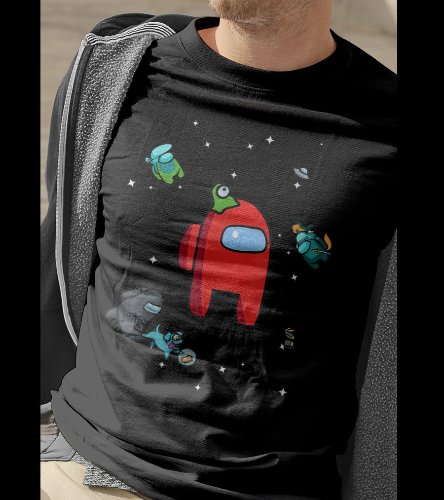 Aliens Among Us Pets Crew Mate Space Adventure T-Shirt