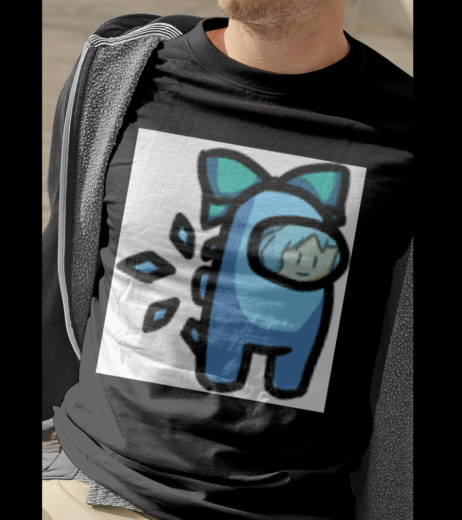 Among Us Blue Crewmate With Bow Gamer Girl T-Shirt