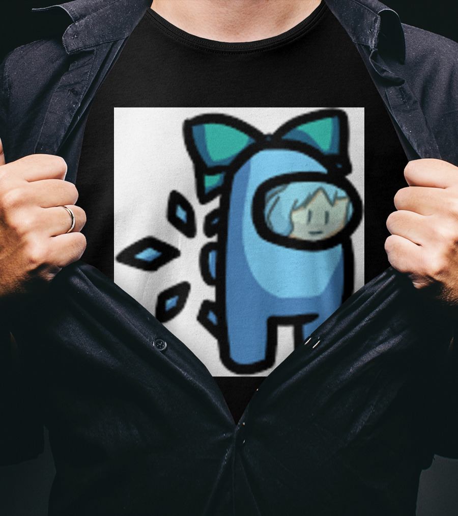 Among Us Blue Crewmate With Bow Gamer Girl T-Shirt