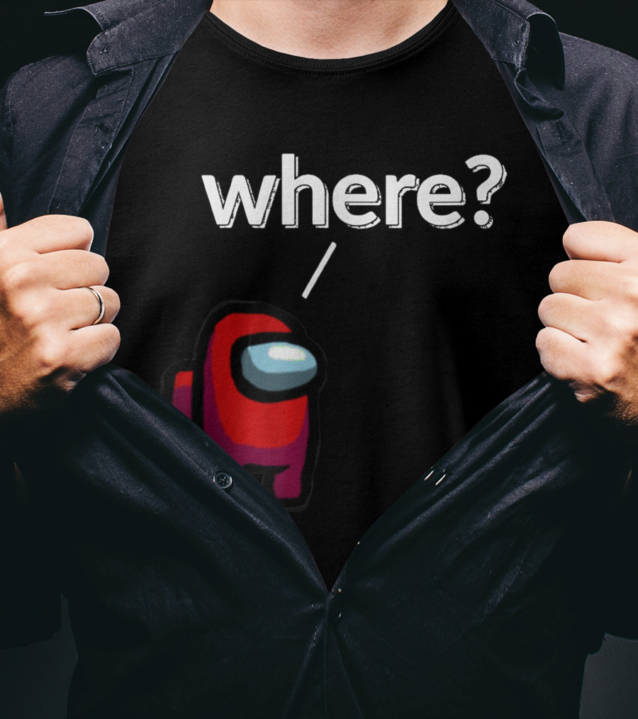 Impostor Among Us Where Essential Red Crewmate Question Mark T-Shirt