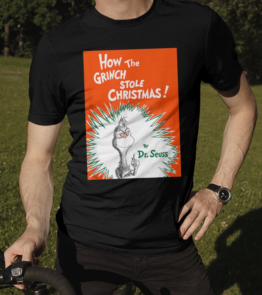 How The Grinch Stole Christmas By Dr. Seuss Book Cover T-Shirt