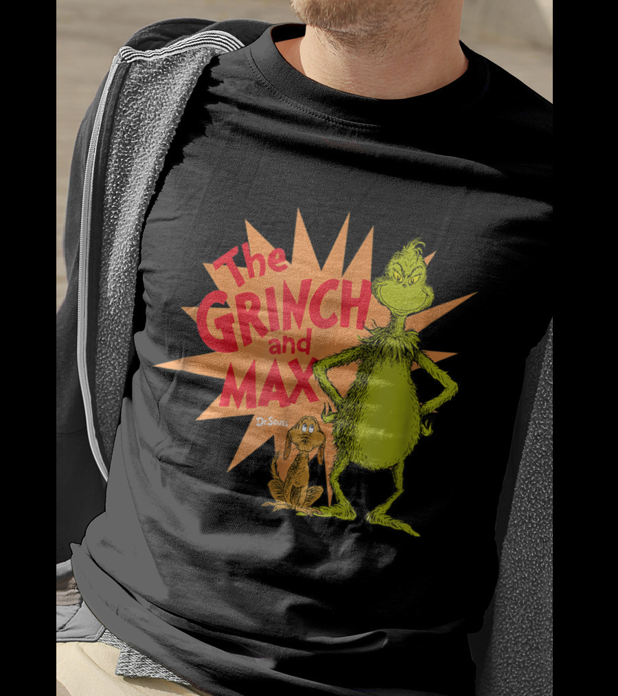 The Grinch And Max Dr. Seuss Burst T-Shirt