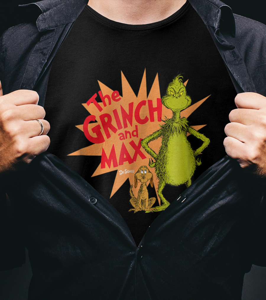 The Grinch And Max Dr. Seuss Burst T-Shirt