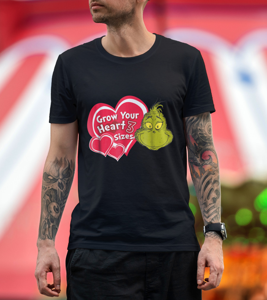 Dr Seuss Grinch Grow Your Heart 3 Sizes T-Shirt