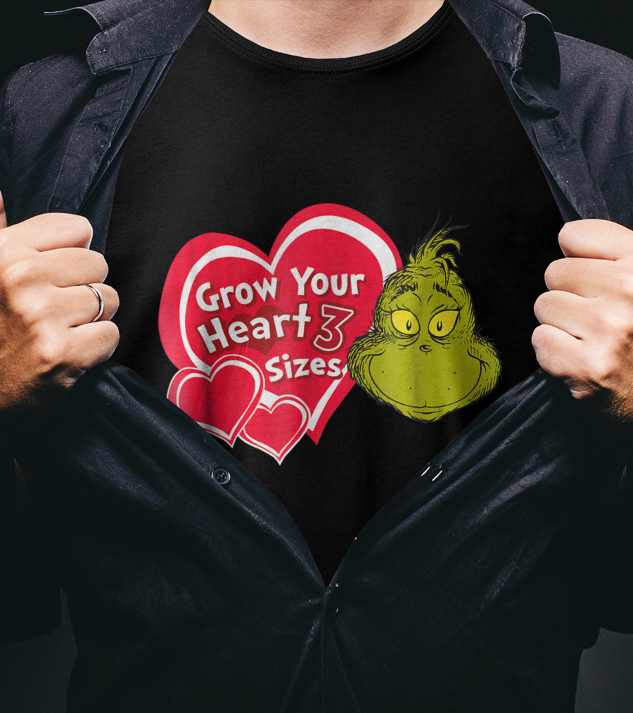 Dr Seuss Grinch Grow Your Heart 3 Sizes T-Shirt