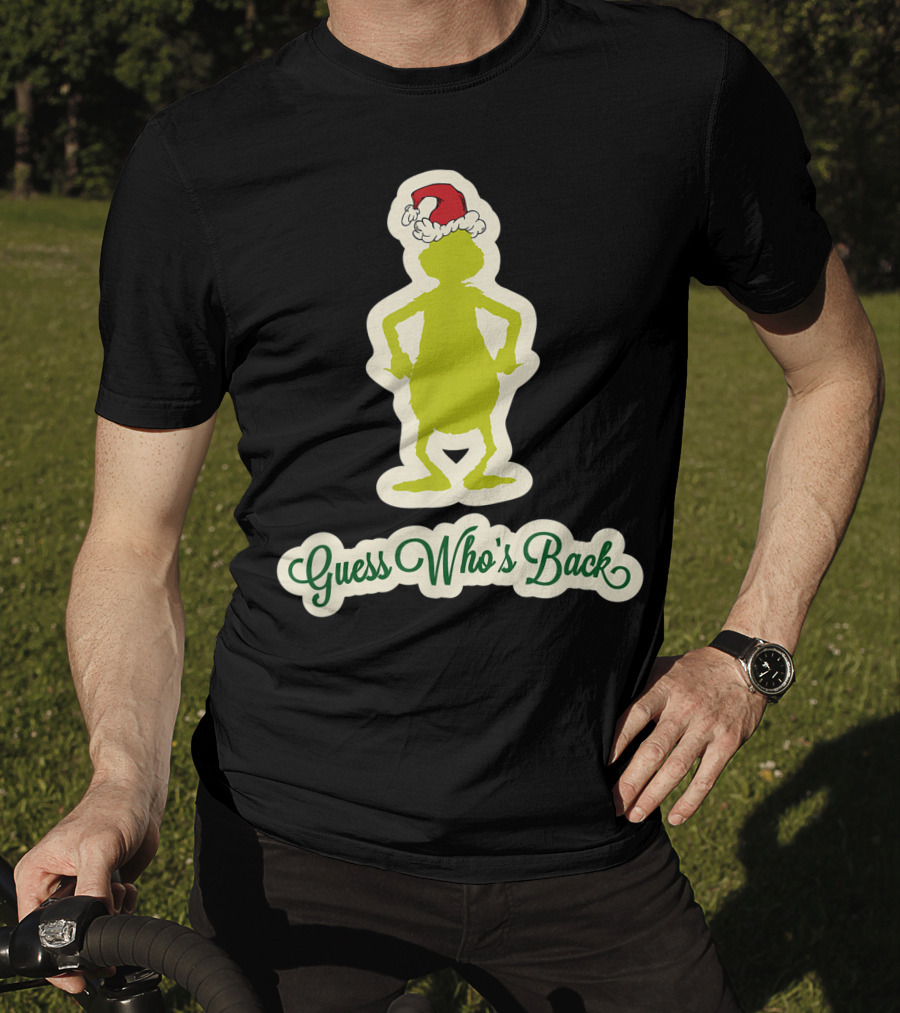 Dr Seuss Grinch Guess Who's Back Santa Hat T-Shirt