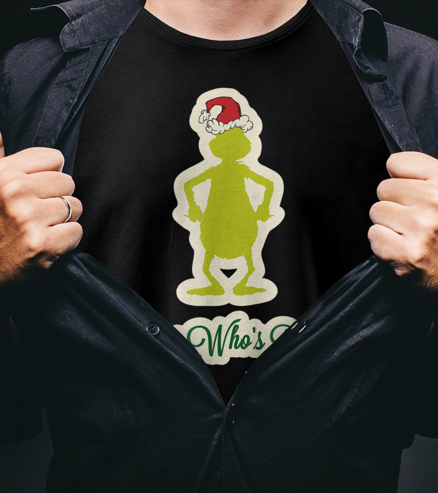 Dr Seuss Grinch Guess Who's Back Santa Hat T-Shirt