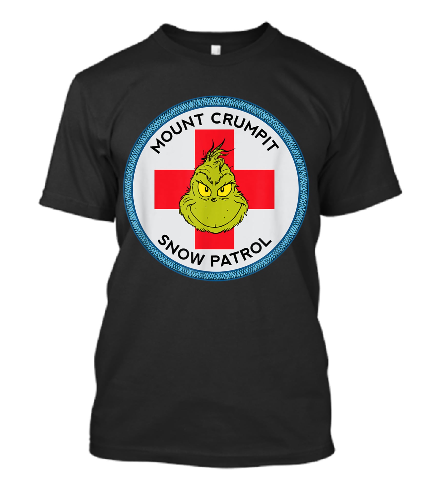 Mount Crumpit Grinch Snow Patrol Red Cross Badge T-Shirt