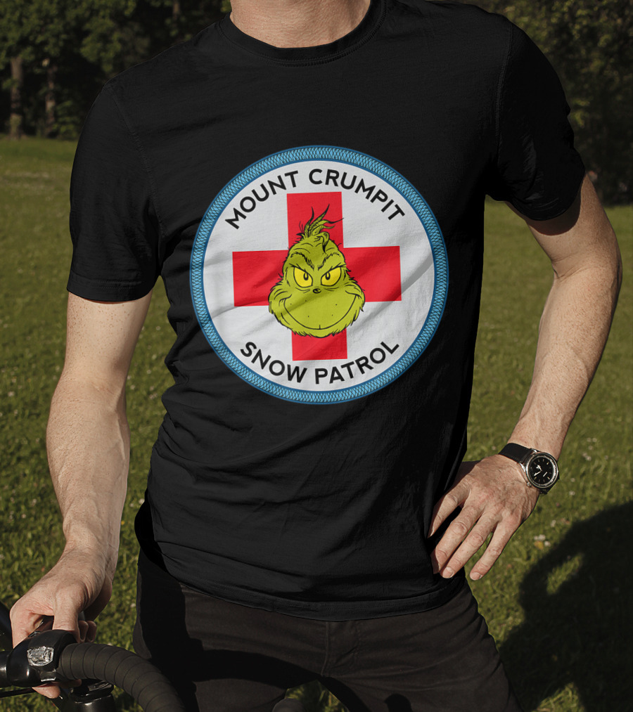 Mount Crumpit Grinch Snow Patrol Red Cross Badge T-Shirt