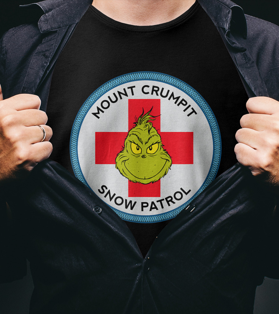 Mount Crumpit Grinch Snow Patrol Red Cross Badge T-Shirt