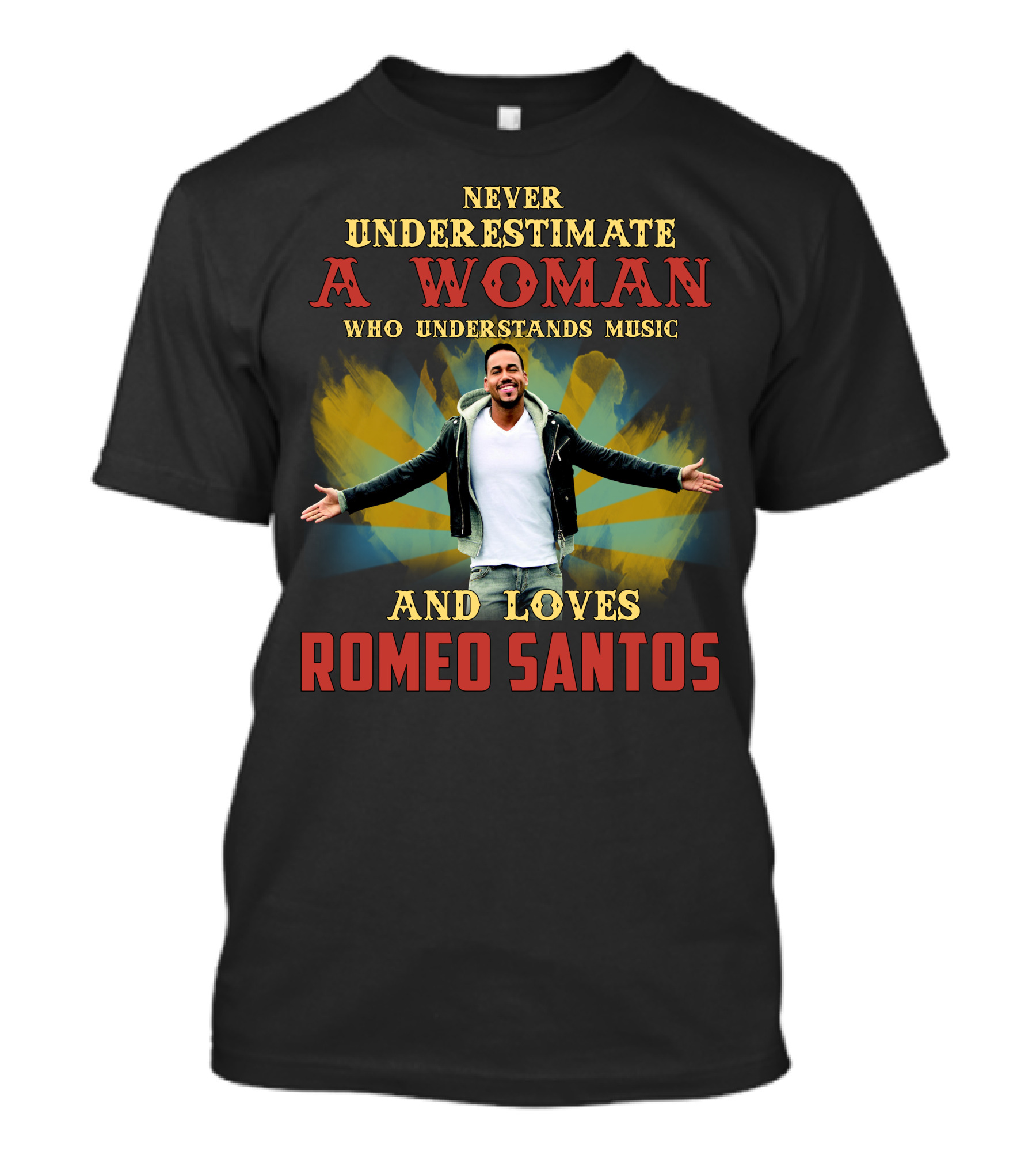 Never Underestimate A Woman Who Understands Music And Loves Romeo Santos T-Shirt