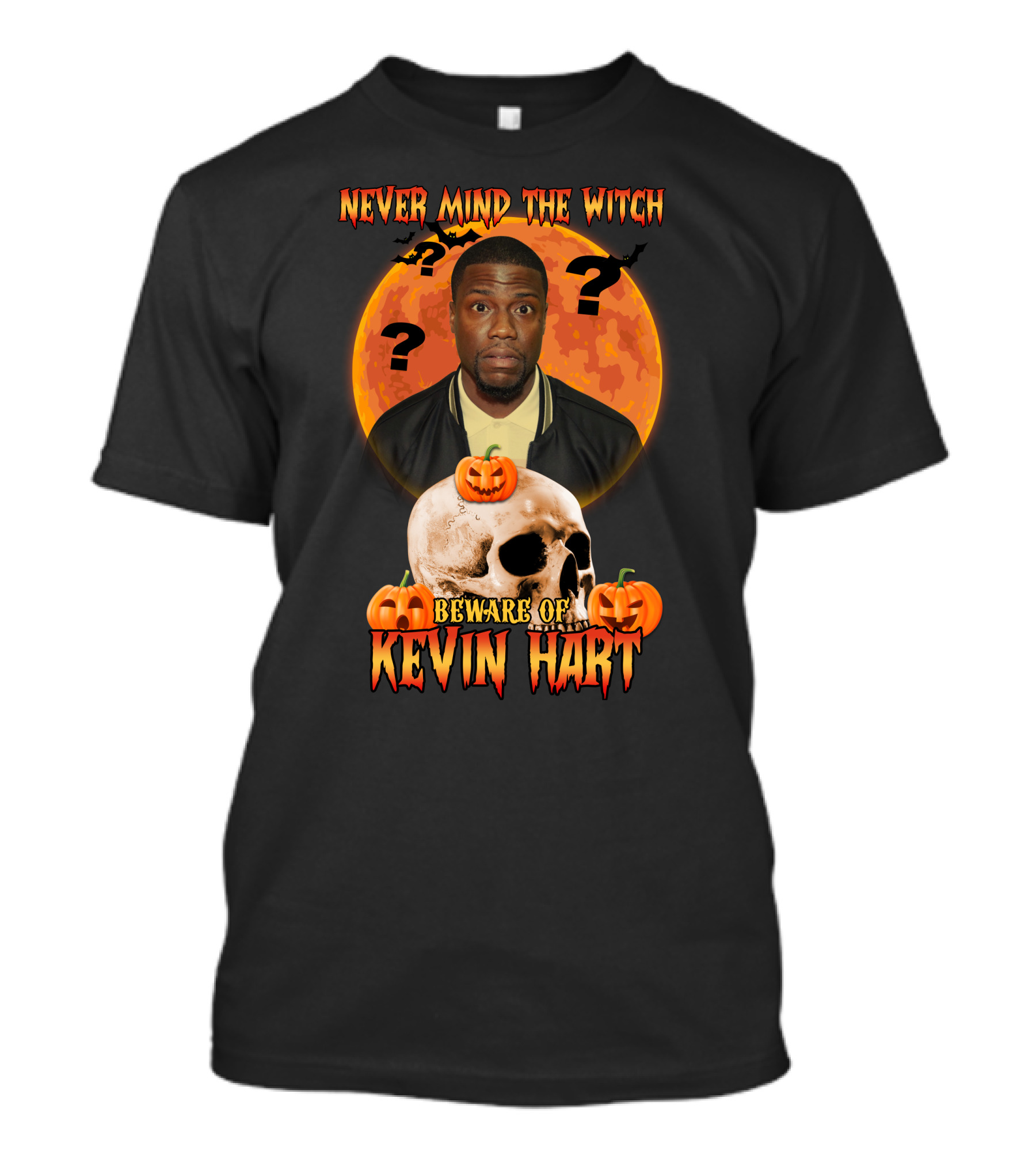 Never Mind The Witch Halloween Beware Of Kevin Hart With Pumpkins And Skull T-Shirt