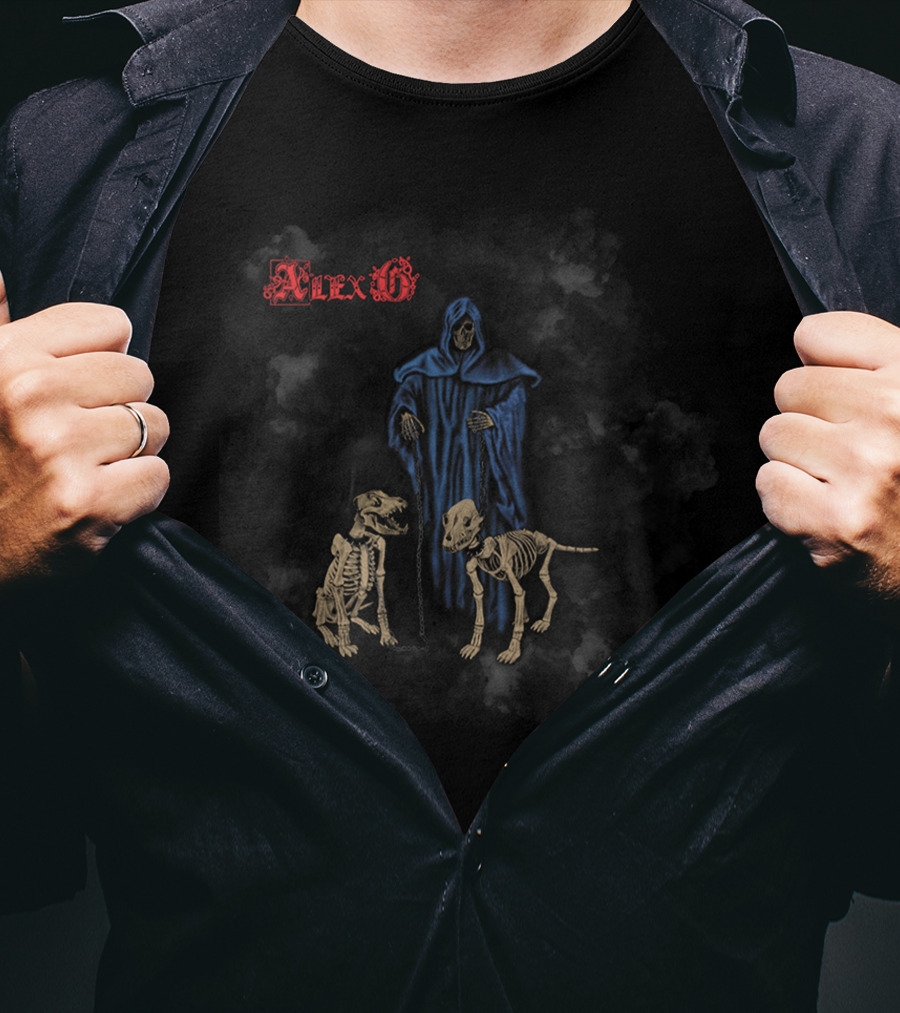 Alex G Grim Reaper With Skeleton Dogs T-Shirt