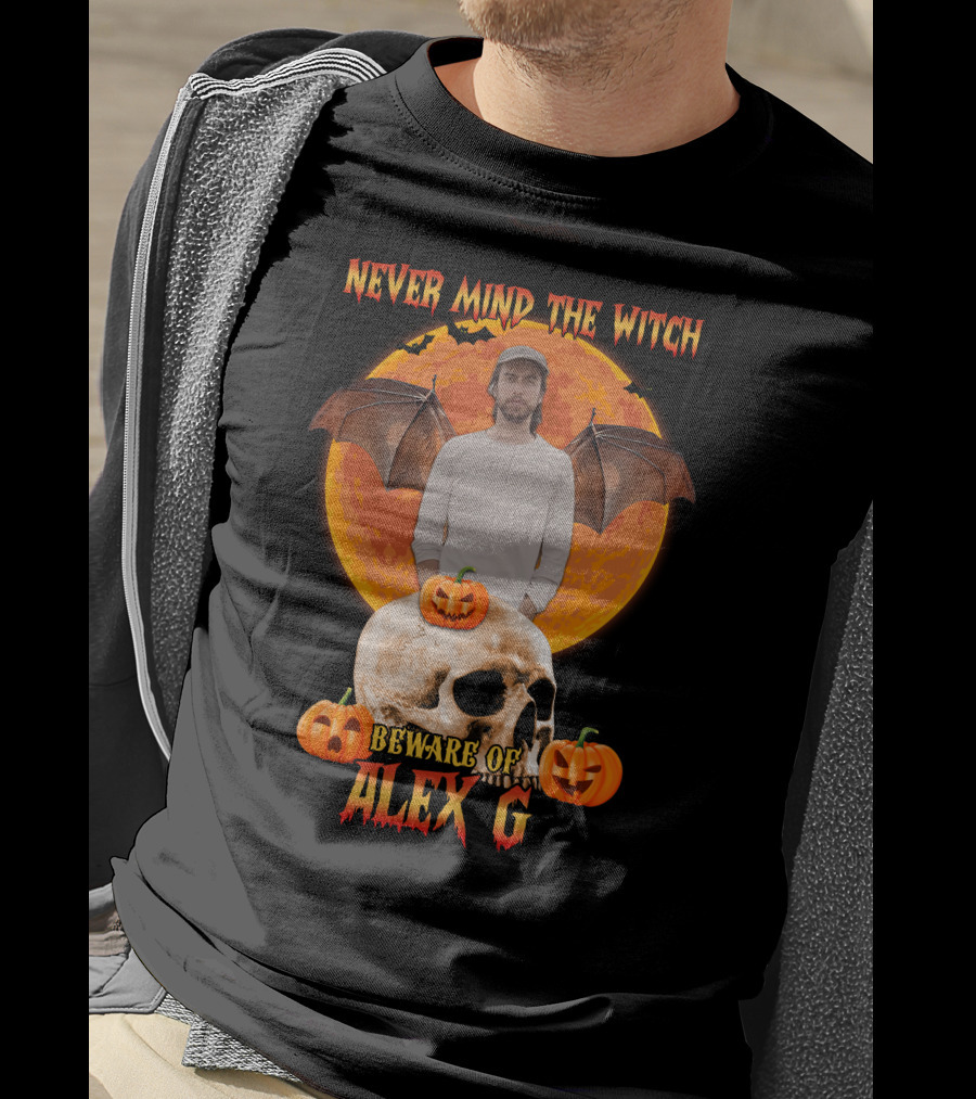 Never Mind The Witch Beware Of Alex G Halloween Skull Pumpkins T-Shirt