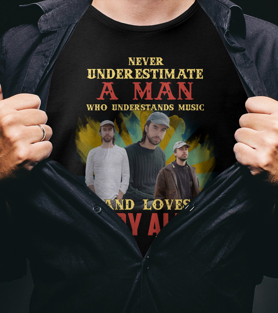 Never Underestimate A Man Who Understands Music And Loves Sandy Alex G T-Shirt