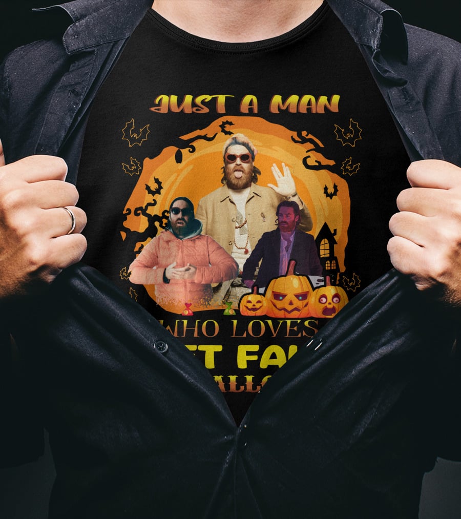 Just A Man Who Loves Chet Faker And Halloween Pumpkins Bats Orange Moon T-Shirt