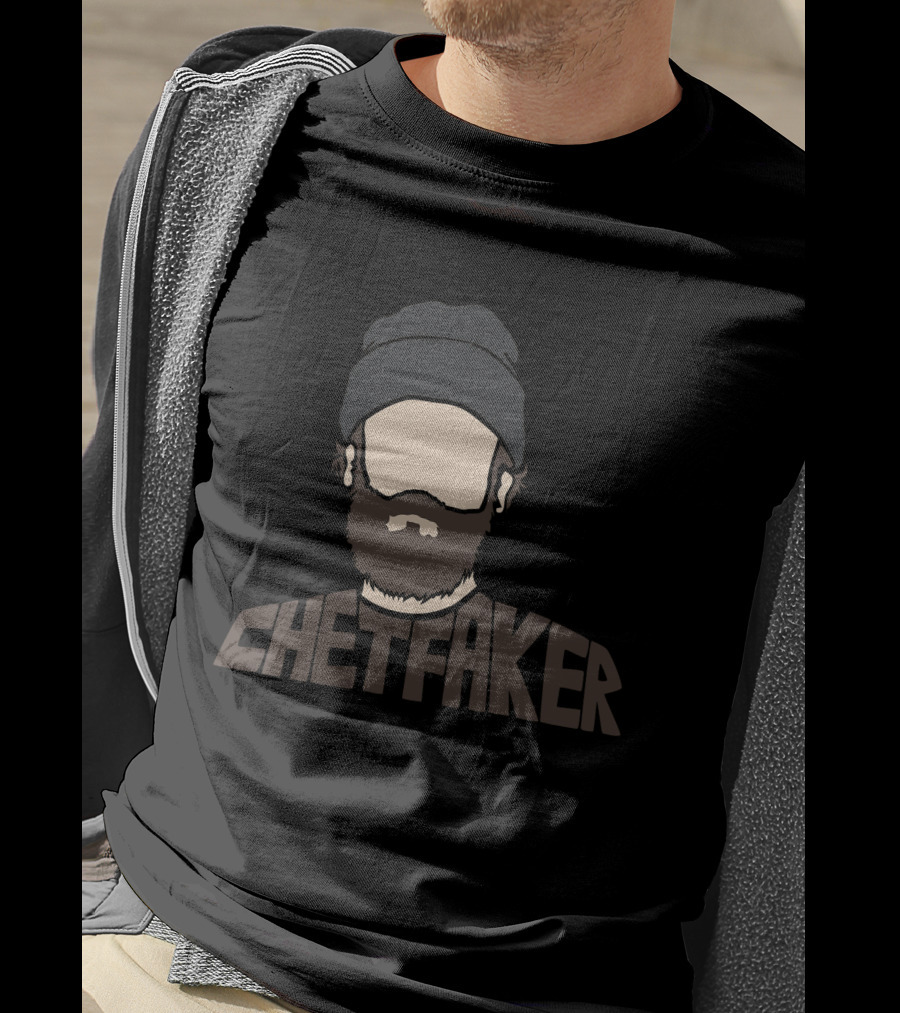 Chet Faker Bearded Man With Beanie Minimalist Face T-Shirt