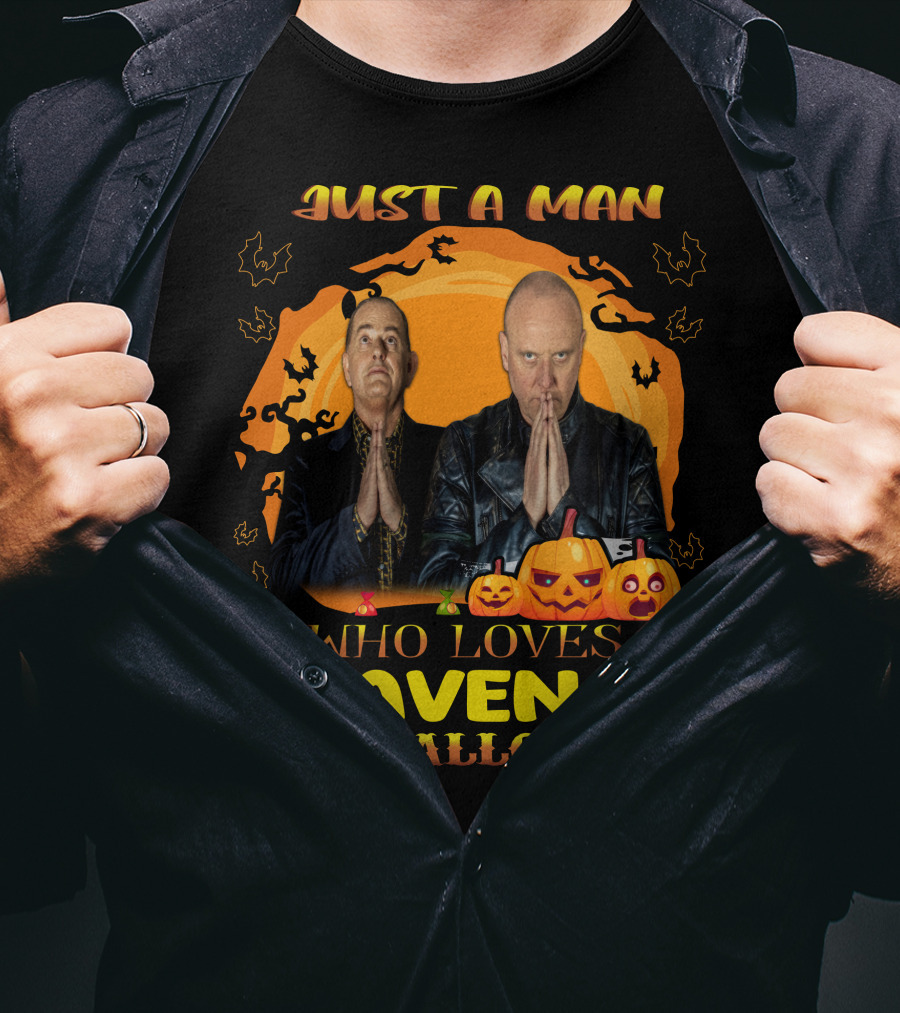 Just A Man Who Loves Heaven 17 And Halloween With Pumpkins And Bats T-Shirt
