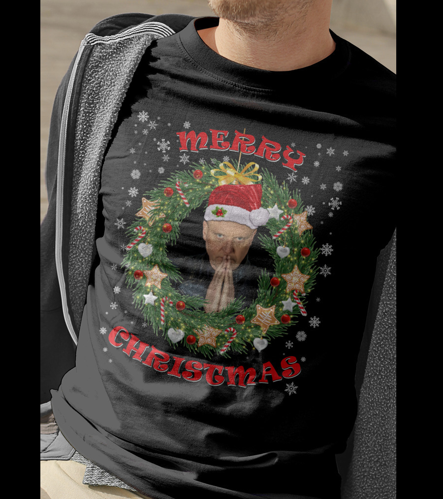 Merry Christmas Glenn Gregory Santa Hat Wreath T-Shirt