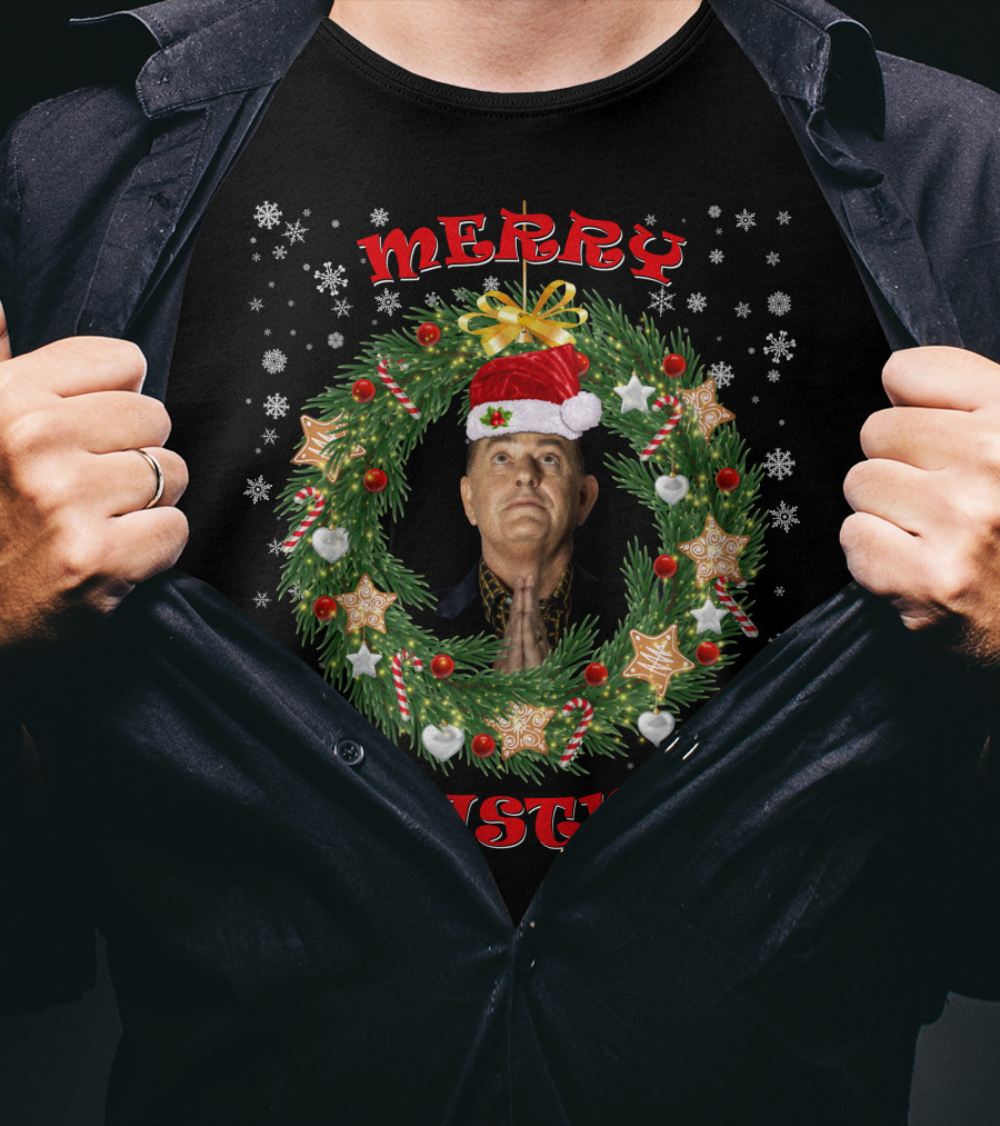 Merry Christmas Martyn Ware Santa Hat Christmas Wreath T-Shirt