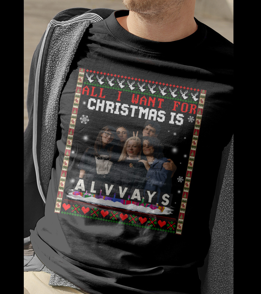 All I Want For Christmas Is Alvvays Ugliest Sweater Band Photo T-Shirt
