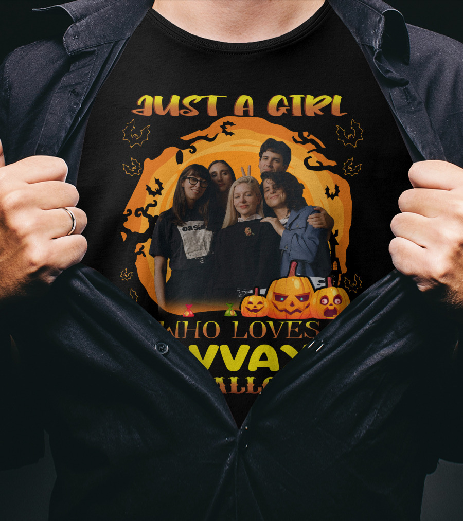 Just A Girl Who Loves Alvvays And Halloween Pumpkins Candies Bats T-Shirt