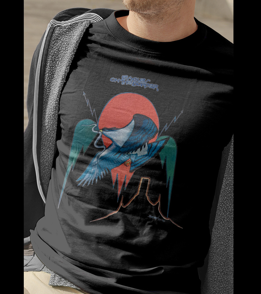 Eagles On The Border Album Art Bird Desert Scene T-Shirt