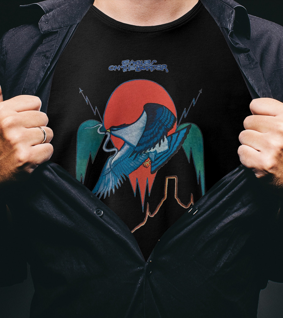 Eagles On The Border Album Art Bird Desert Scene T-Shirt