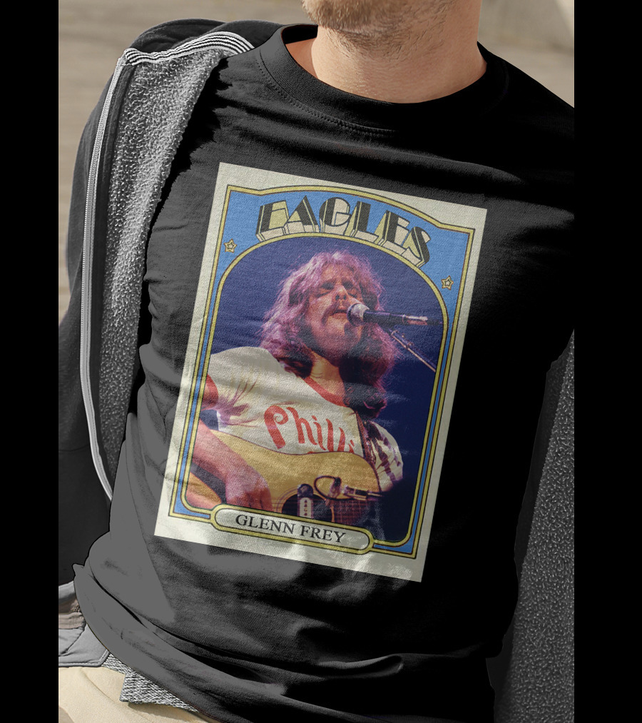 Eagles Glenn Frey Vintage Phillies Tee Card T-Shirt