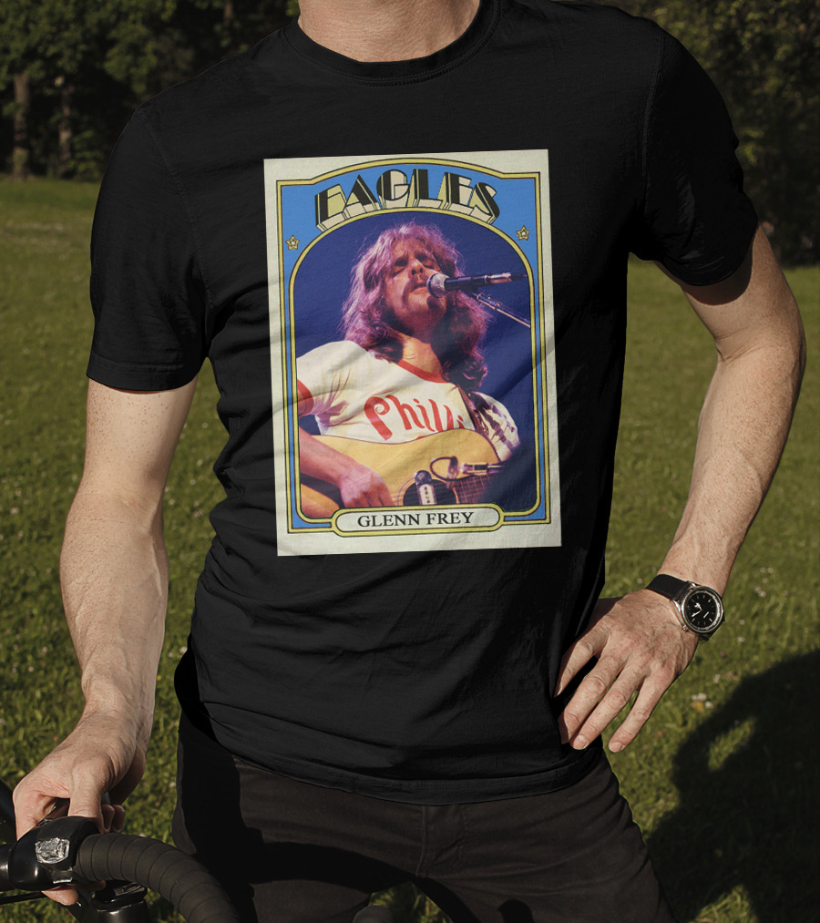 Eagles Glenn Frey Vintage Phillies Tee Card T-Shirt