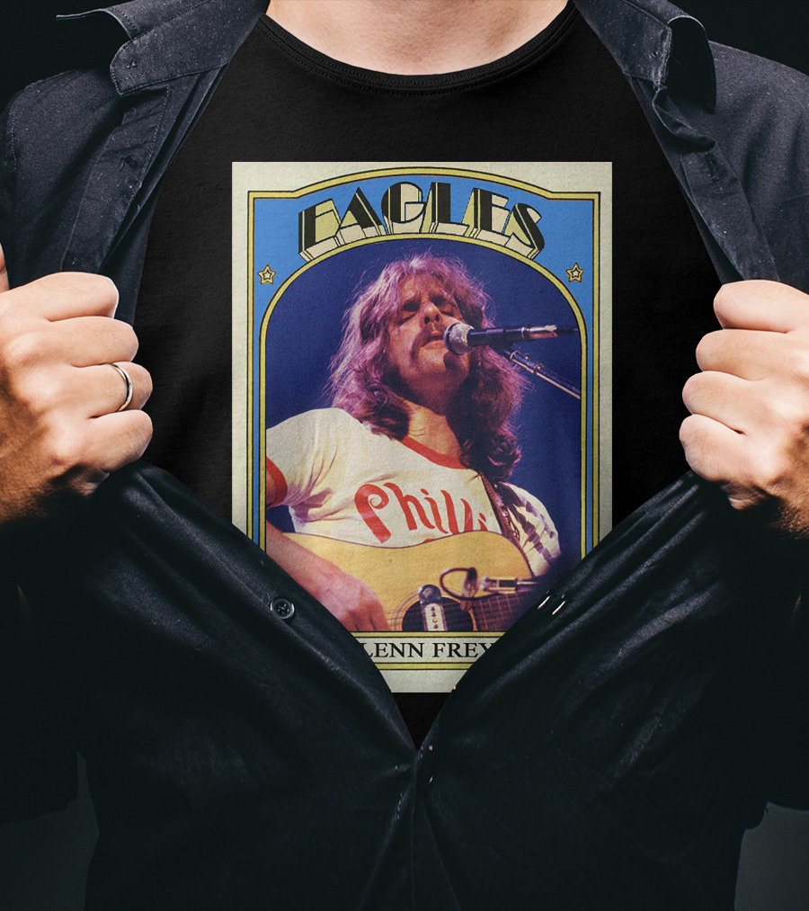 Eagles Glenn Frey Vintage Phillies Tee Card T-Shirt