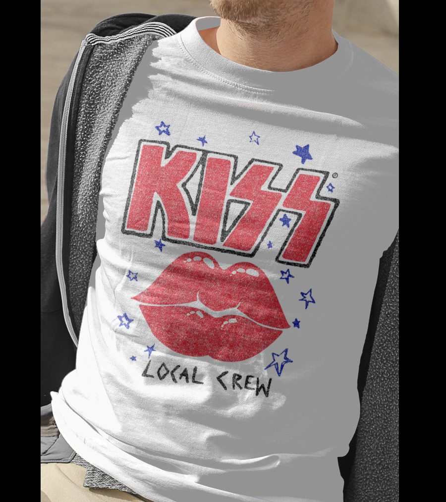 KISS Local Crew Lips And Stars T-Shirt